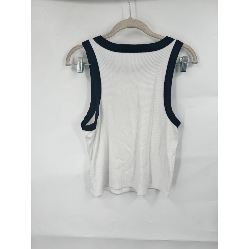 Old Navy Snug Cropped Tank Top Women XL White Y2K Inspired Mon Cheri - Picture 2 of 8
